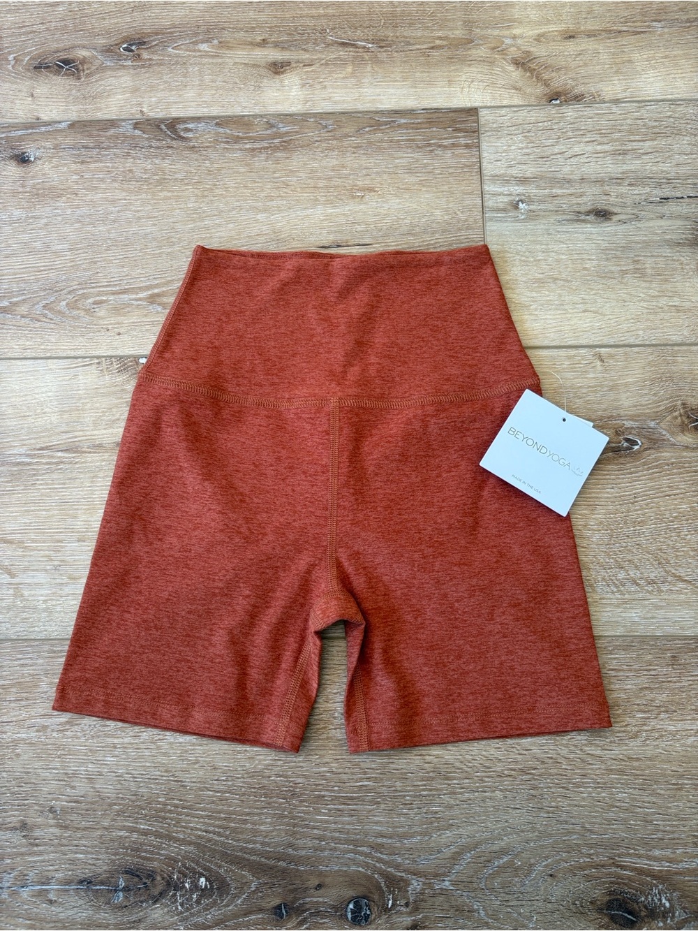 Beyond Yoga High-Rise Burnt Orange Bike Shorts